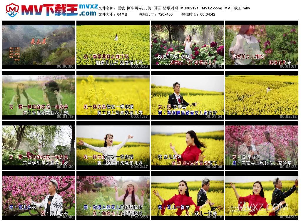 巨敏_阿牛哥-花儿美_国语_情歌对唱_MB302121